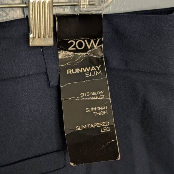 Jones New York Womens Navy Stretch Runway Slim Pants 20W Polyester Blend Career - Picture 6 of 16